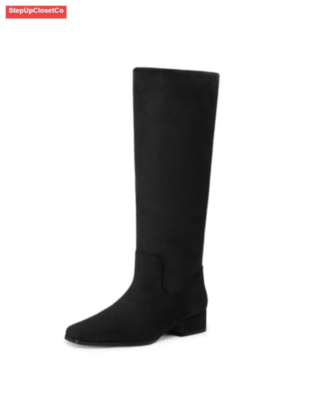 Suede Knee High Boots Women Low Heel Tall Square Toe Fall Winter Comfortable
